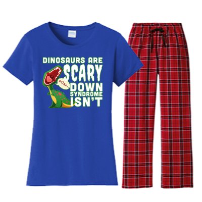 Funny Down Syndrome Awareness Dinosaurs Women's Flannel Pajama Set