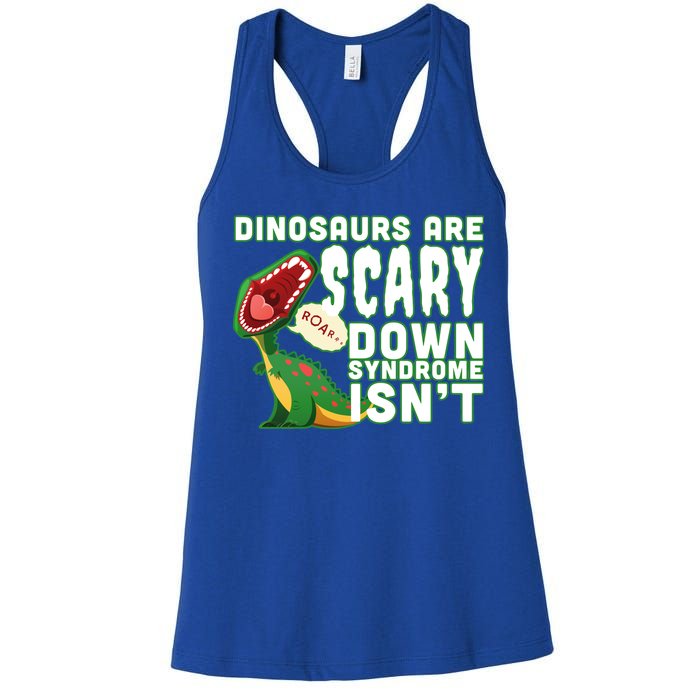 Funny Down Syndrome Awareness Dinosaurs Women's Racerback Tank