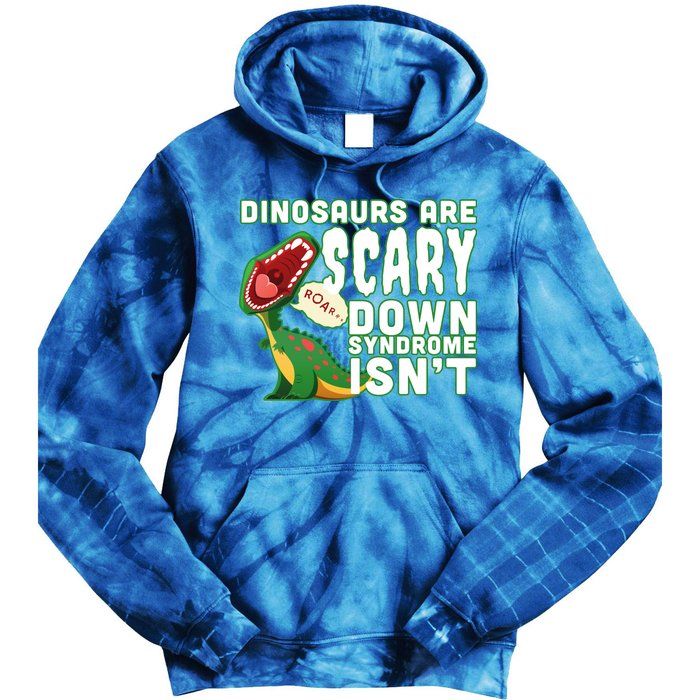 Funny Down Syndrome Awareness Dinosaurs Tie Dye Hoodie