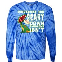 Funny Down Syndrome Awareness Dinosaurs Tie-Dye Long Sleeve Shirt