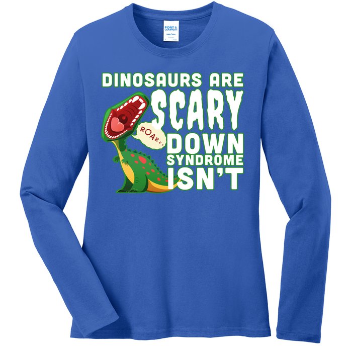 Funny Down Syndrome Awareness Dinosaurs Ladies Long Sleeve Shirt