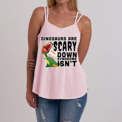 Funny Down Syndrome Awareness Dinosaurs Women's Strappy Tank