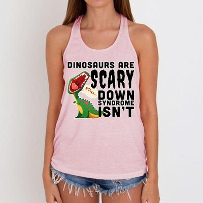 Funny Down Syndrome Awareness Dinosaurs Women's Knotted Racerback Tank