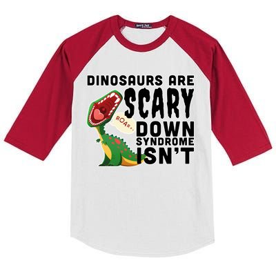 Funny Down Syndrome Awareness Dinosaurs Kids Colorblock Raglan Jersey