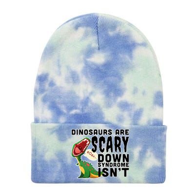 Funny Down Syndrome Awareness Dinosaurs Tie Dye 12in Knit Beanie