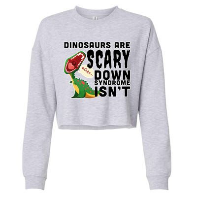 Funny Down Syndrome Awareness Dinosaurs Cropped Pullover Crew