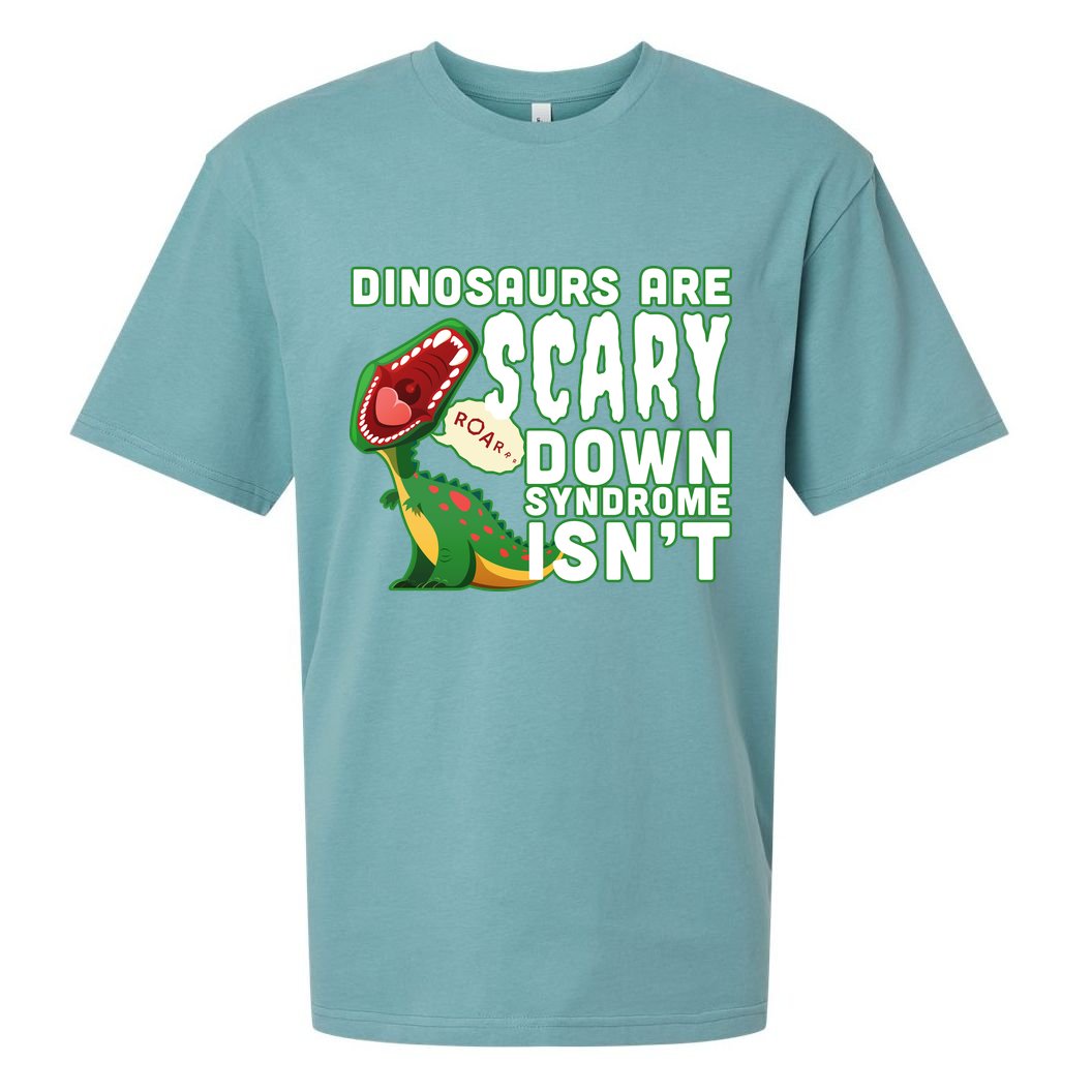 Funny Down Syndrome Awareness Dinosaurs Sueded Cloud Jersey T-Shirt