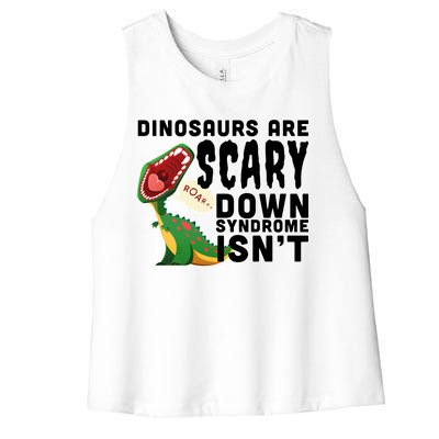 Funny Down Syndrome Awareness Dinosaurs Women's Racerback Cropped Tank