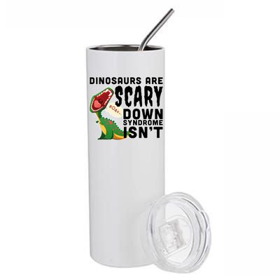 Funny Down Syndrome Awareness Dinosaurs Stainless Steel Tumbler