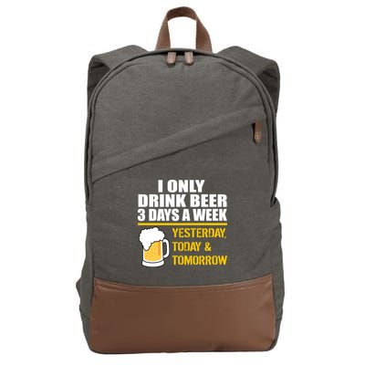 Funny Drink Beer 3 Days a Week Cotton Canvas Backpack