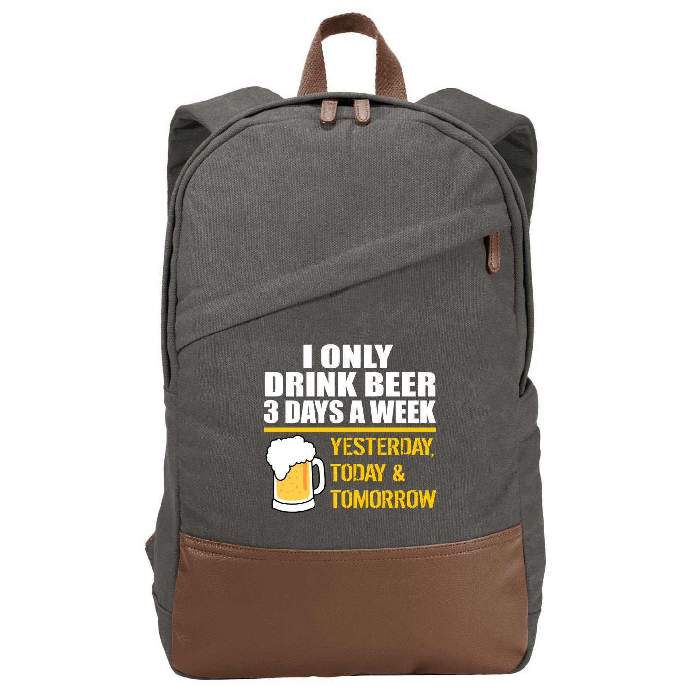 Funny Drink Beer 3 Days a Week Cotton Canvas Backpack