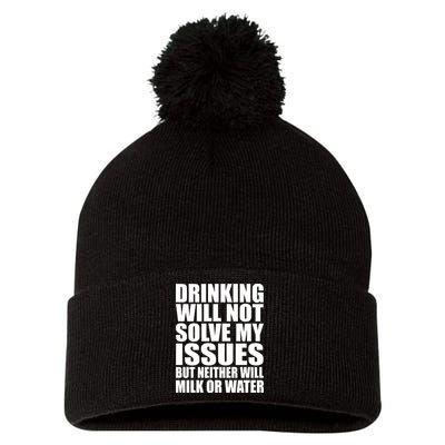 Funny Drinking Pom Pom 12in Knit Beanie