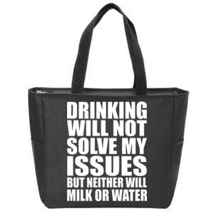 Funny Drinking Zip Tote Bag