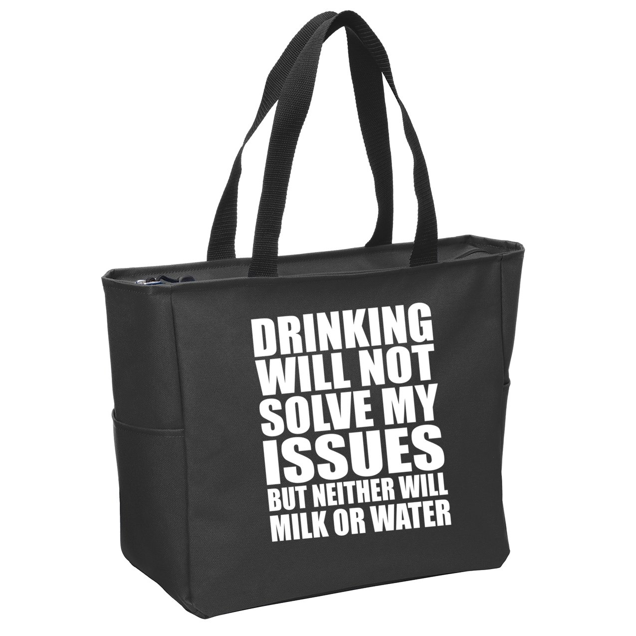 Funny Drinking Zip Tote Bag