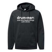 Funny Drummer Definition Beats With Sticks Performance Fleece Hoodie