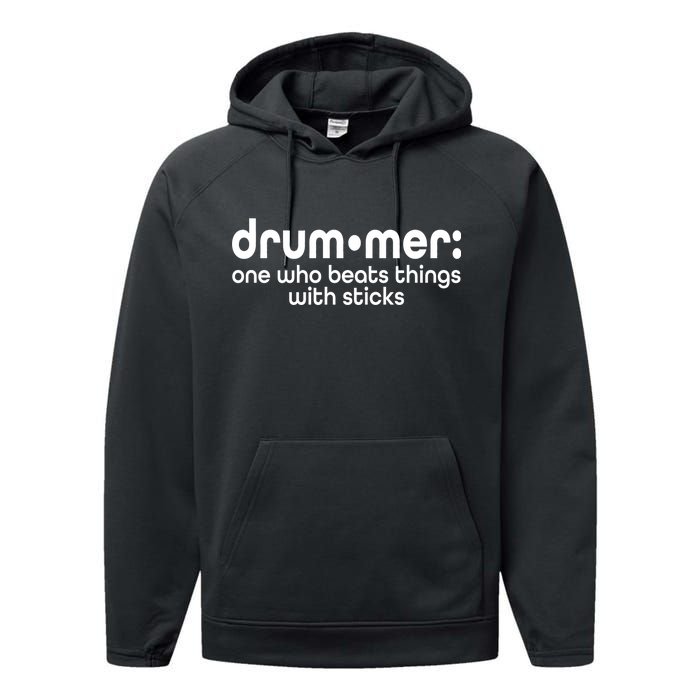 Funny Drummer Definition Beats With Sticks Performance Fleece Hoodie