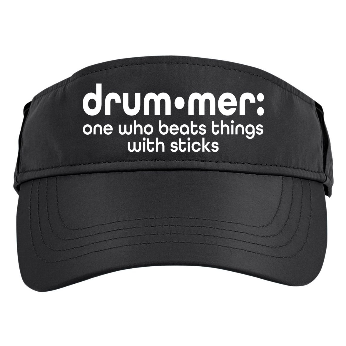 Funny Drummer Definition Beats With Sticks Adult Drive Performance Visor