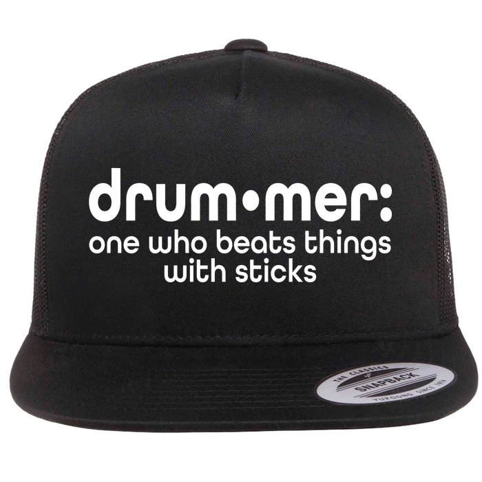 Funny Drummer Definition Beats With Sticks Flat Bill Trucker Hat