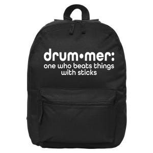 Funny Drummer Definition Beats With Sticks 16 in Basic Backpack