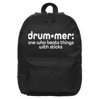 Funny Drummer Definition Beats With Sticks 16 in Basic Backpack