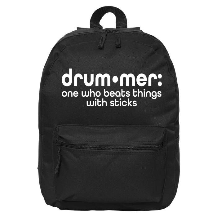 Funny Drummer Definition Beats With Sticks 16 in Basic Backpack
