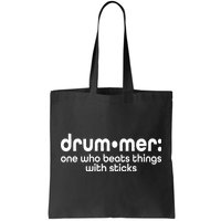 Funny Drummer Definition Beats With Sticks Tote Bag