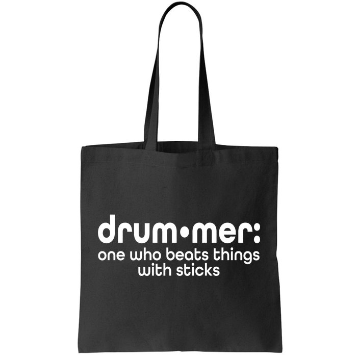 Funny Drummer Definition Beats With Sticks Tote Bag