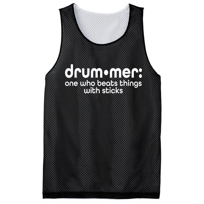 Funny Drummer Definition Beats With Sticks Mesh Reversible Basketball Jersey Tank