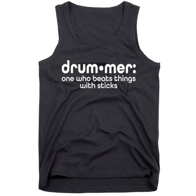 Funny Drummer Definition Beats With Sticks Tank Top