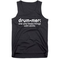 Funny Drummer Definition Beats With Sticks Tank Top