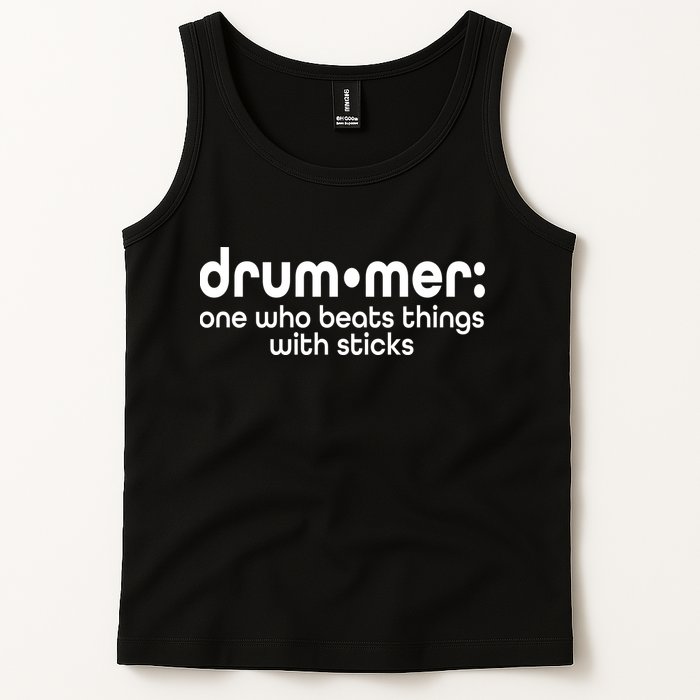 Funny Drummer Definition Beats With Sticks Tank Top