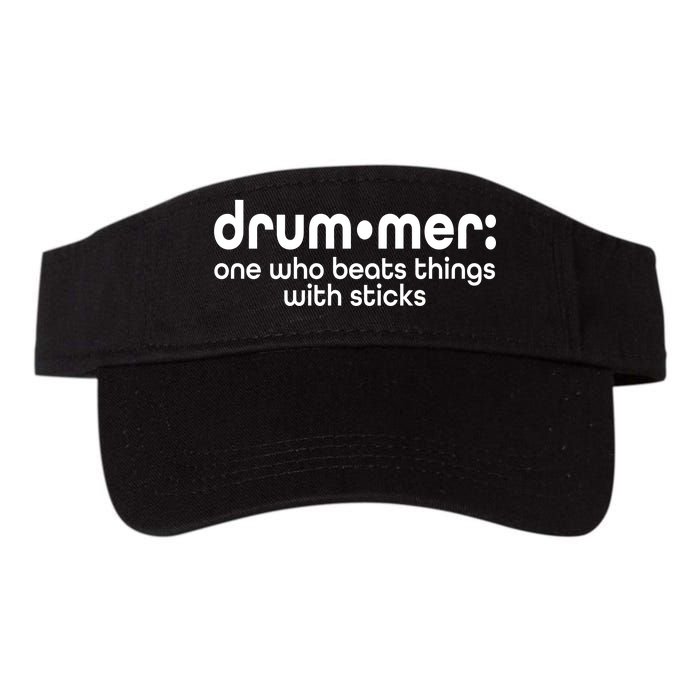 Funny Drummer Definition Beats With Sticks Valucap Bio-Washed Visor