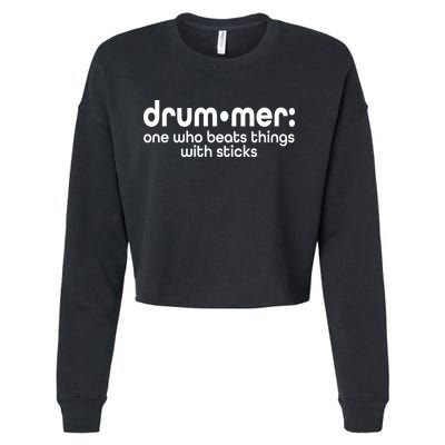 Funny Drummer Definition Beats With Sticks Cropped Pullover Crew