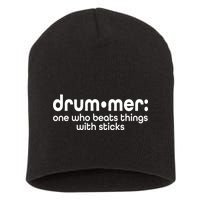 Funny Drummer Definition Beats With Sticks Short Acrylic Beanie