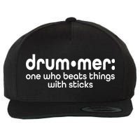 Funny Drummer Definition Beats With Sticks Wool Snapback Cap