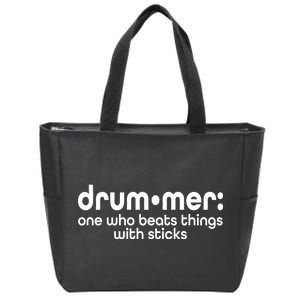 Funny Drummer Definition Beats With Sticks Zip Tote Bag