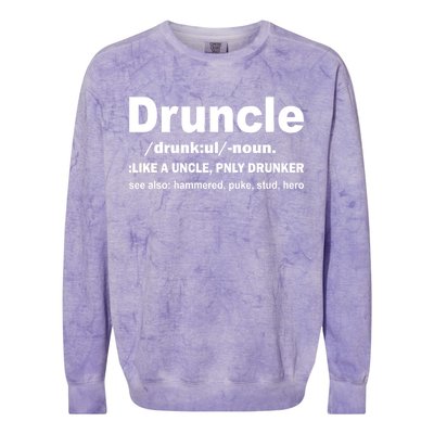 Funny Drunk Uncle Druncle Definition Colorblast Crewneck Sweatshirt