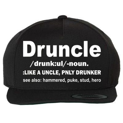 Funny Drunk Uncle Druncle Definition Wool Snapback Cap