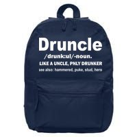 Funny Drunk Uncle Druncle Definition 16 in Basic Backpack