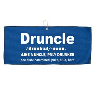 Funny Drunk Uncle Druncle Definition Large Microfiber Waffle Golf Towel