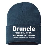 Funny Drunk Uncle Druncle Definition Sustainable Knit Beanie