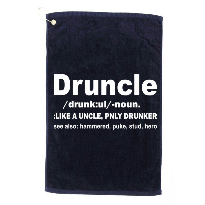 Funny Drunk Uncle Druncle Definition Golf Towel