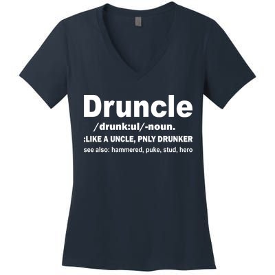 Funny Drunk Uncle Druncle Definition Women's V-Neck T-Shirt
