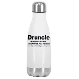 Funny Drunk Uncle Druncle Definition Stainless Steel Insulated Water Bottle