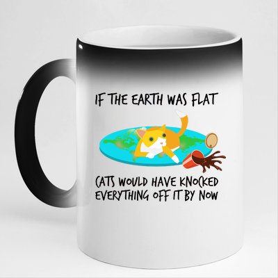 Funny Earth Cat 11oz Black Color Changing Mug