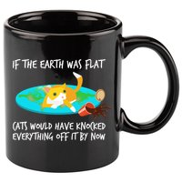 Funny Earth Cat 11oz C Handle Ceramic Mug