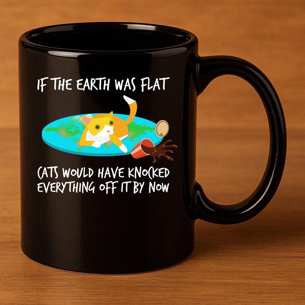 Funny Earth Cat 11oz C Handle Ceramic Mug