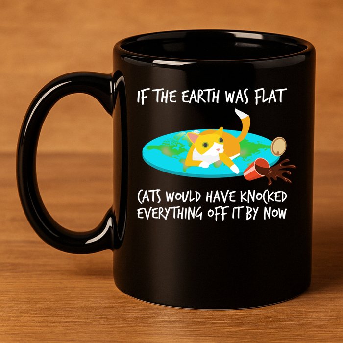 Funny Earth Cat 11oz C Handle Ceramic Mug