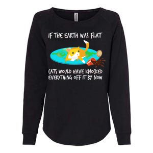 Funny Earth Cat Womens California Wash Sweatshirt