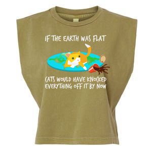 Funny Earth Cat Garment-Dyed Women's Muscle Tee